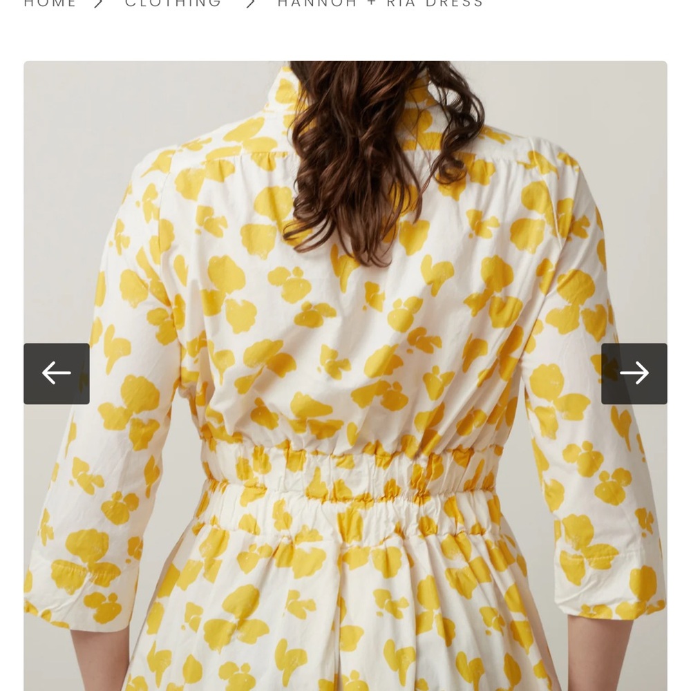 Hannoh Wessel Yellow Floral Midi Dress - Picture 7 of 7